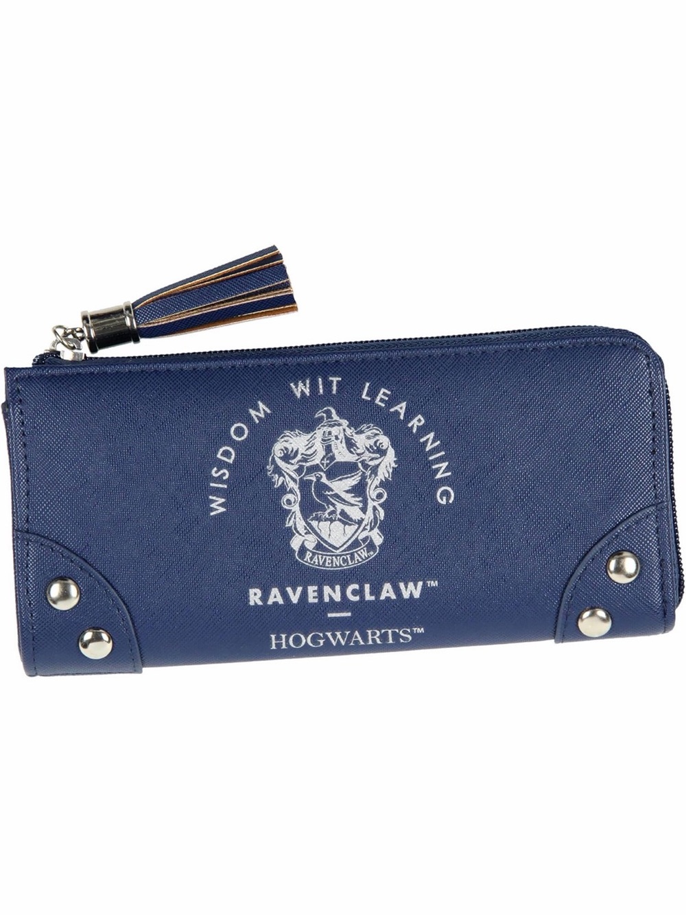 Harry Potter Hogwarts House Ravenclaw Crest Zip Faux Leather Wallet Navy Blue
